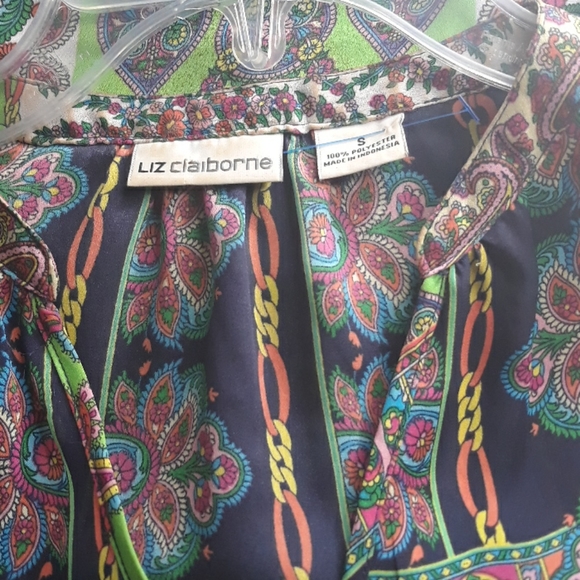 COPY - COPY - Liz Claiborne small spring paisley blouse - Picture 6 of 7